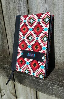 handmade Journal, aztec, leather/fabric