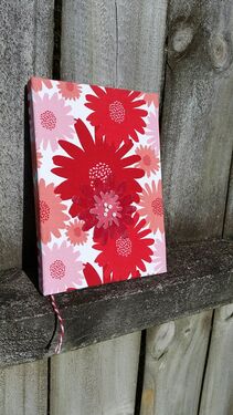 handmade A5 journal, fabric/leather